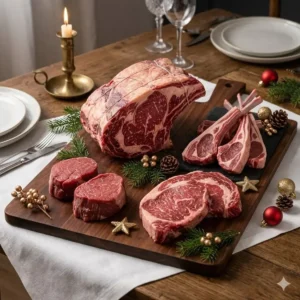 Pack Navidad premium con selección de carnes gourmet.