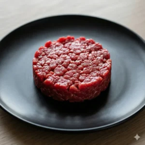 Steak tartar preparado con carne de ternera premium.